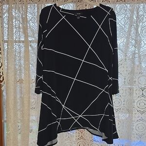 Alfani Monochrome Geometric Long Sleeve Tunic